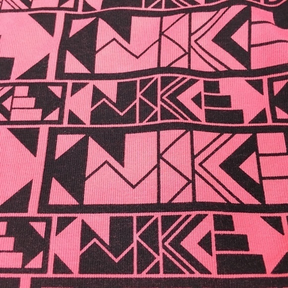 Nike Geometric Cotton Leggings Black and Pink M all-over logo Athleisure Cozy - Picture 6 of 6